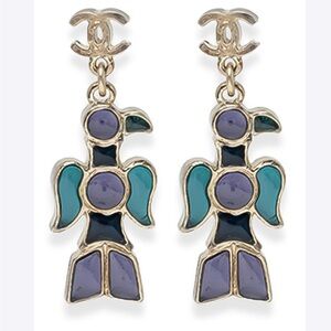 Chanel bird enamel  earrings